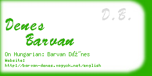 denes barvan business card